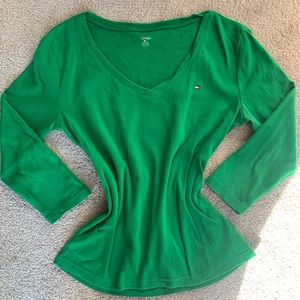 Tommy Hilfiger V Neck 3/4 Sleeve Sweater Top